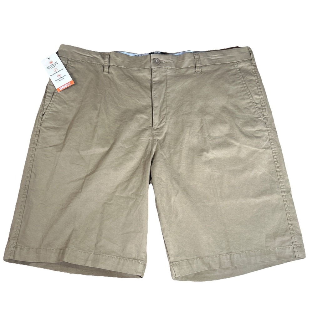 NWT Dockers Shorts Men's 40 Ultimate Supreme Flex 9" Khaki Chinos Stretch Casual
